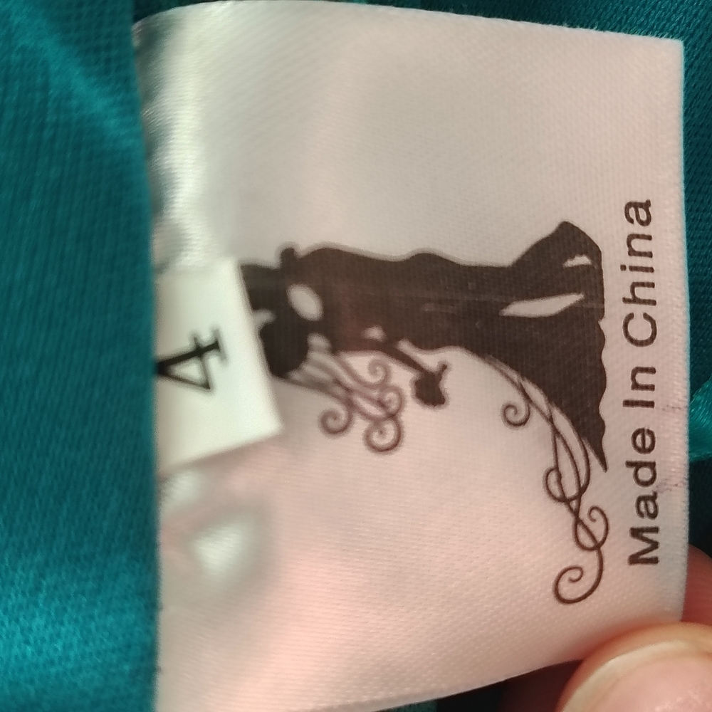 Stunning Teal Glitter Prom Dress with High Slit Size 4 – Like New - Picture 11 of 15